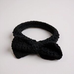 Black Crochet Hair Bow for Newborn Handmade by Nikita Naomi